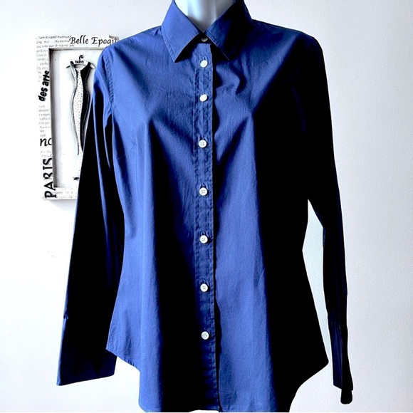 J.Crew Navy Blue Cotton Button Down Shirt Size M - Picture 1 of 6